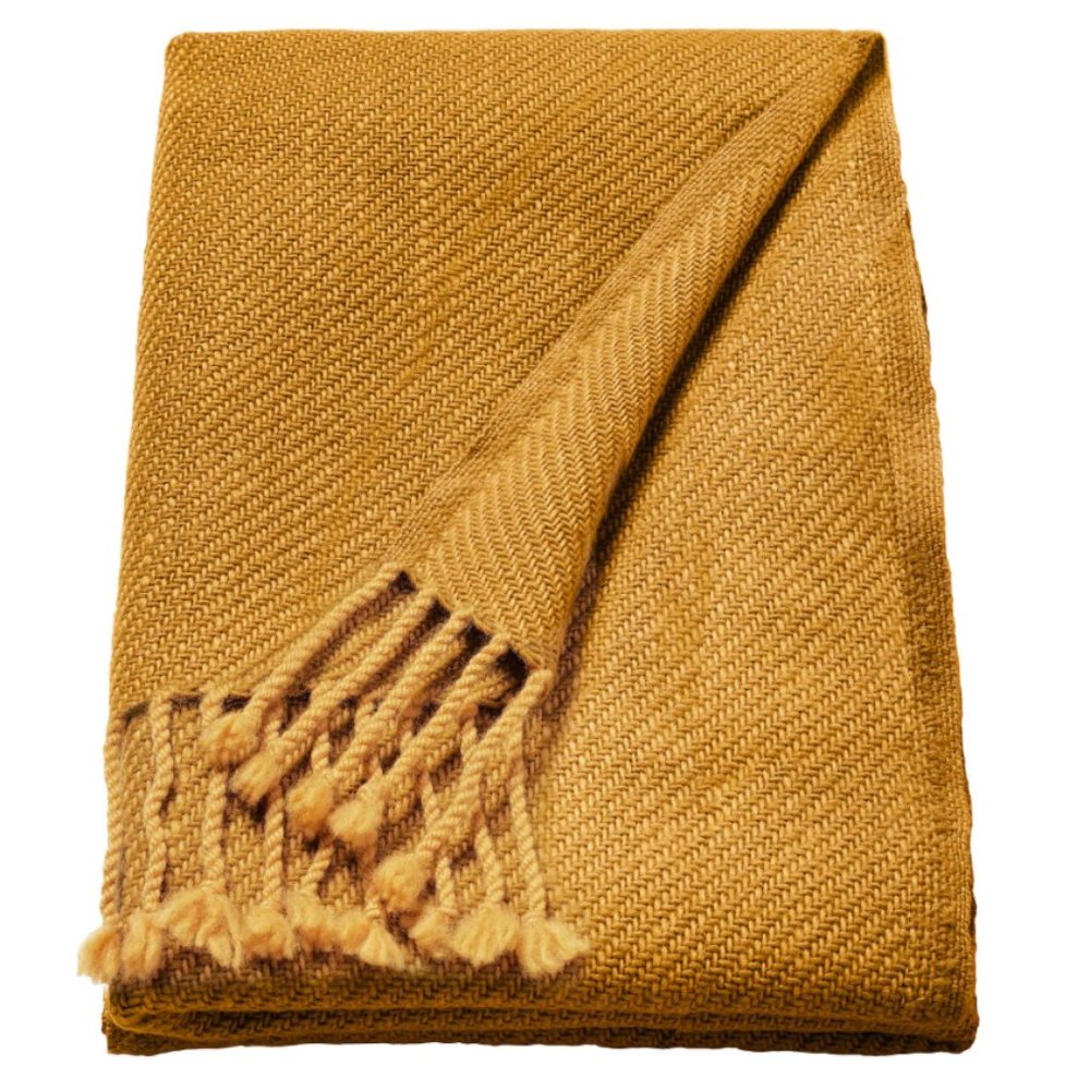 ikea • omtanksam yellow throw blanket